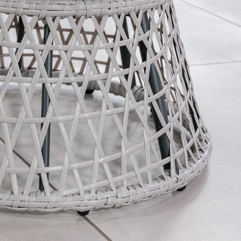 Nest Swivel Rattan Chair Shell Grey