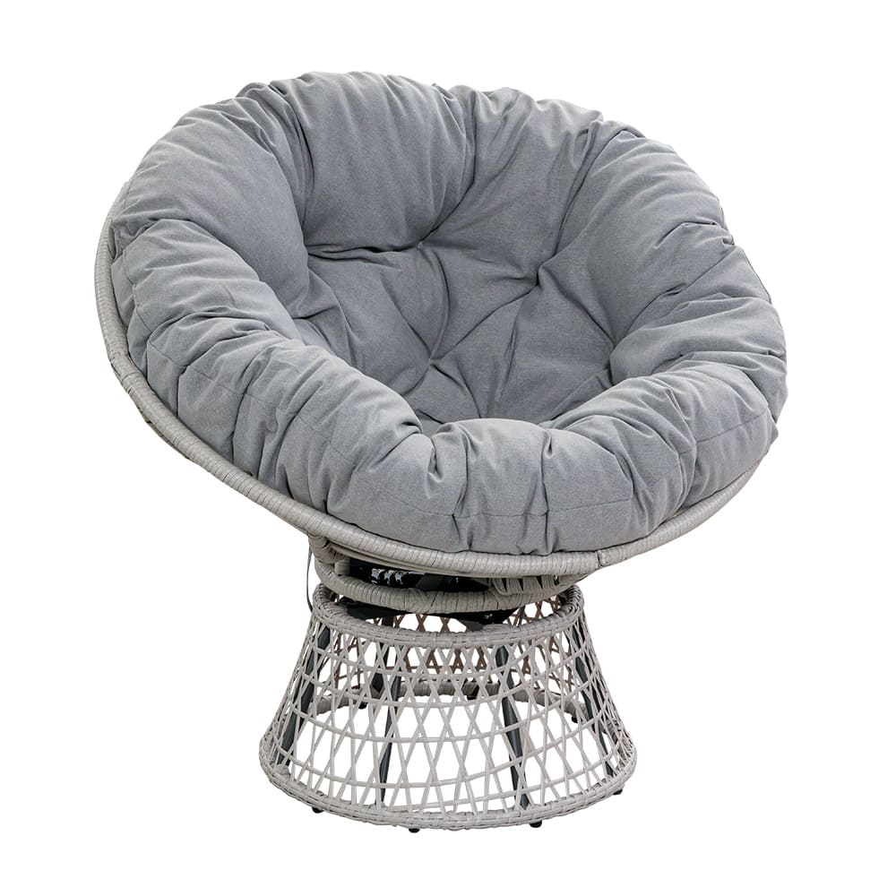Nest Swivel Rattan Chair Shell Grey