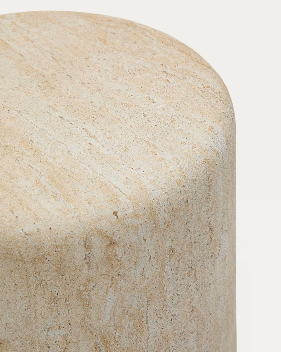 Drasi Cement Side Table with travertine-effect finish 60cm