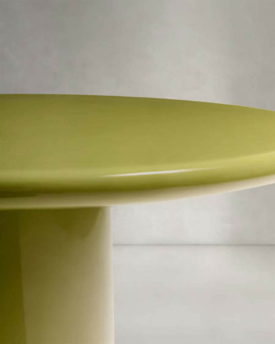 Albanella coffee table in cement with glossy green finish ?85cm