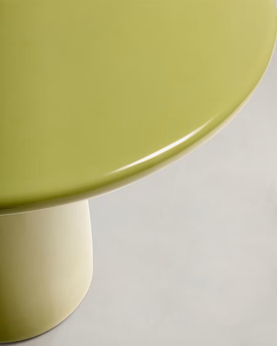 Albanella coffee table in cement with glossy green finish ?85cm