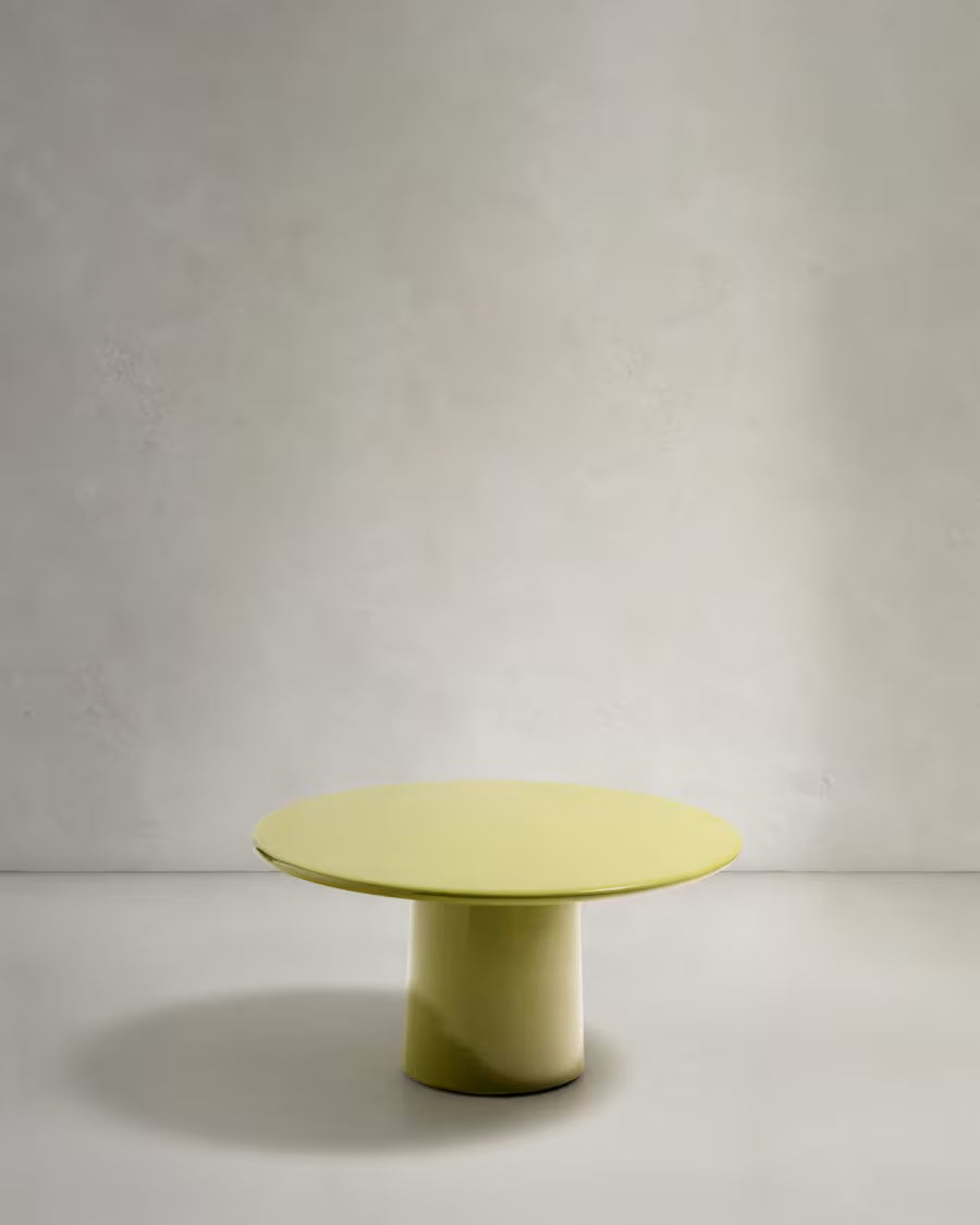Albanella coffee table in cement with glossy green finish ?85cm