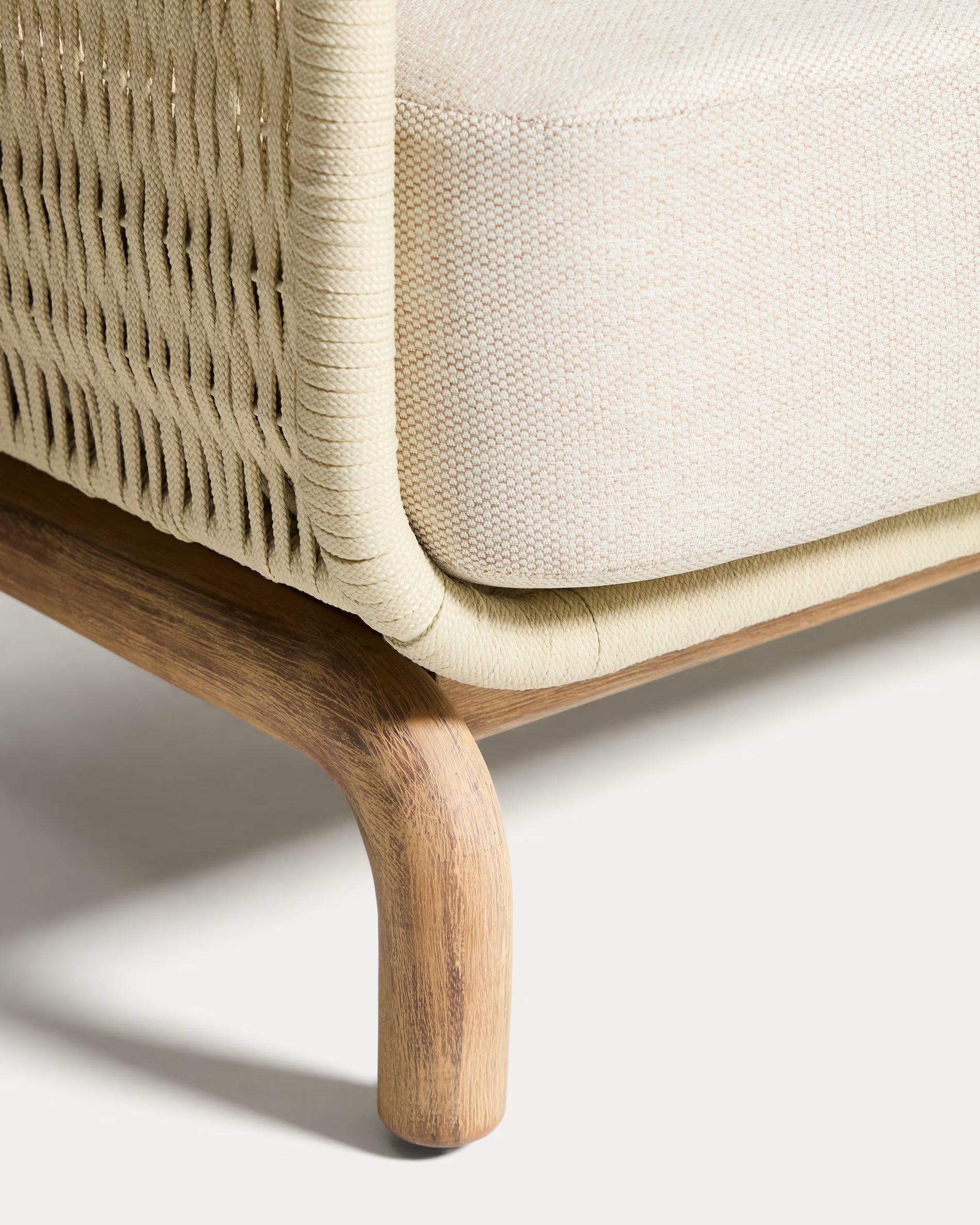 Alipa 3-seater sofa in ecru rope cord 235cm