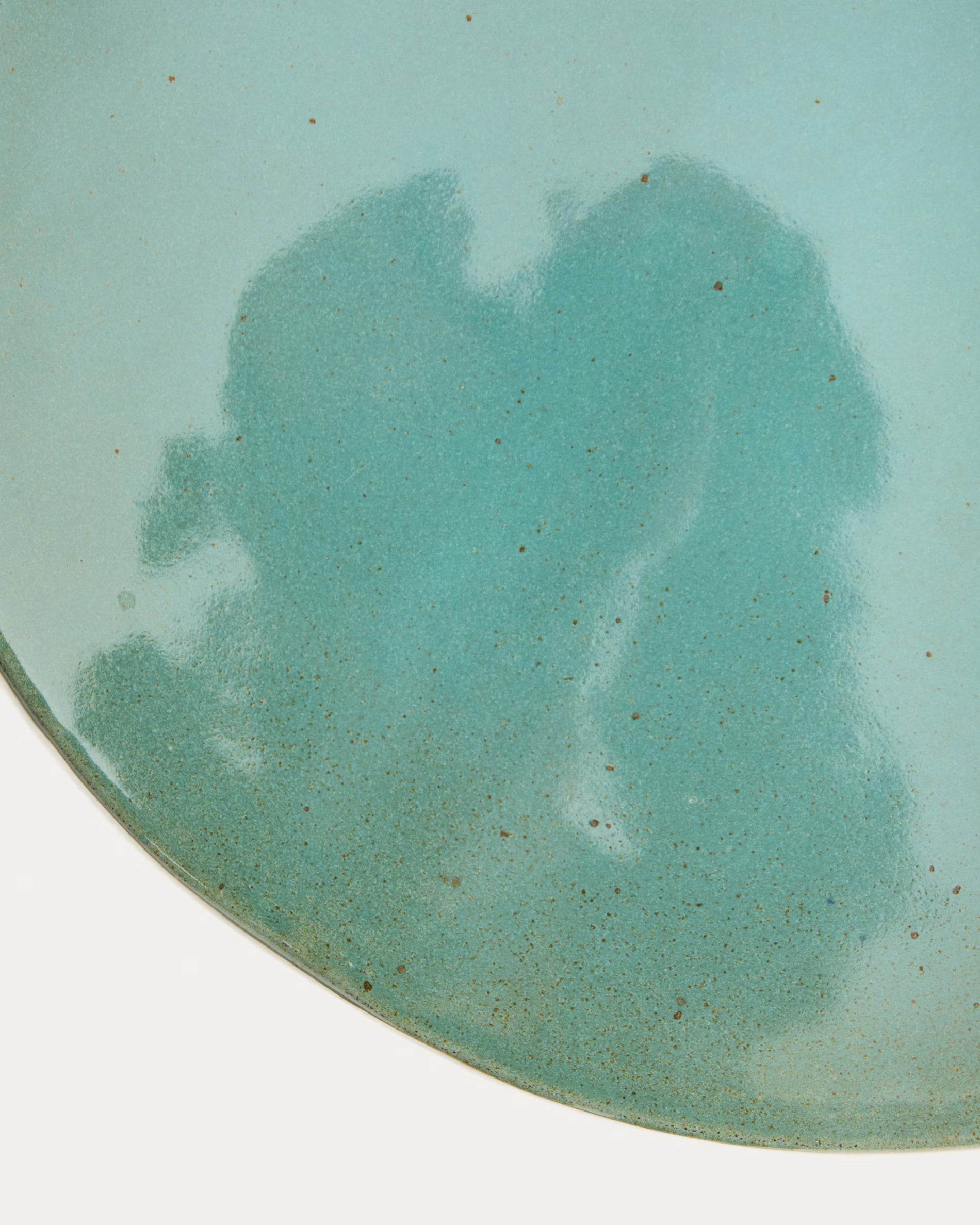 Mesquida side table in ceramic turquoise finish Ø35cm.