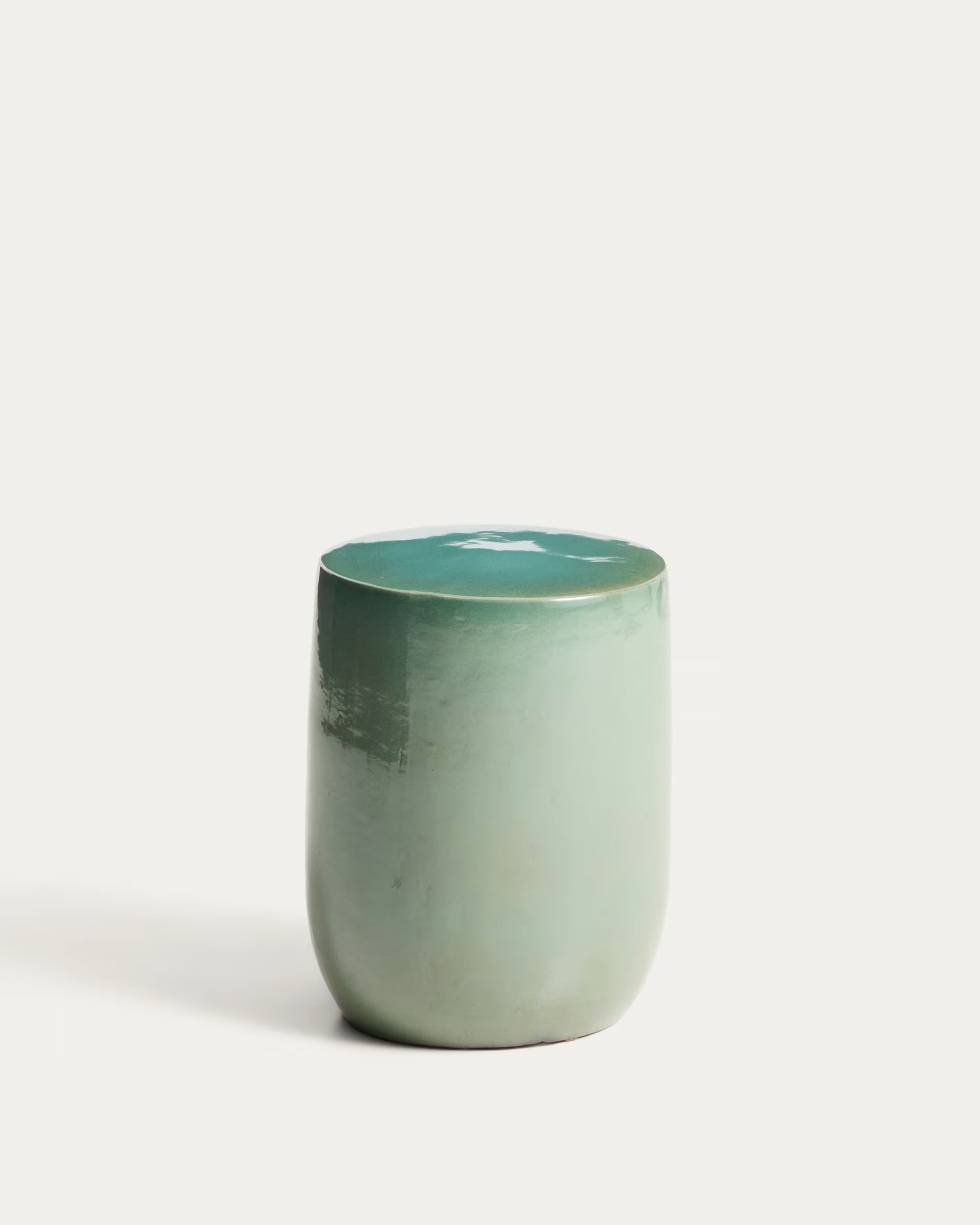 Mesquida side table in ceramic turquoise finish Ø35cm.
