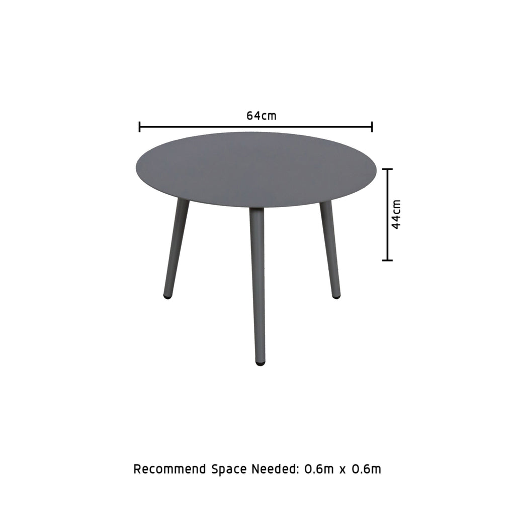 Quin 64cm Round Side table Taupe Outdoor