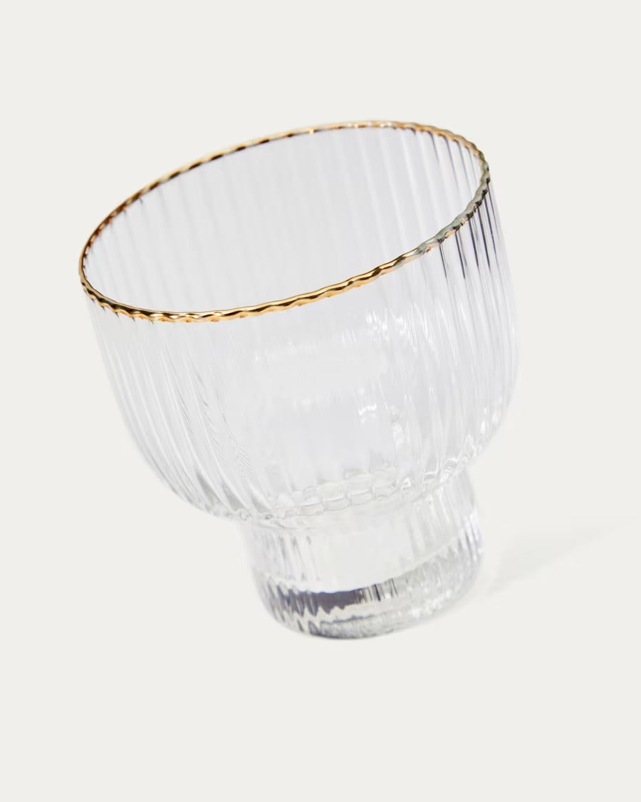 Ayan Transparent Glass Cup, with a gold feature, 23 cl