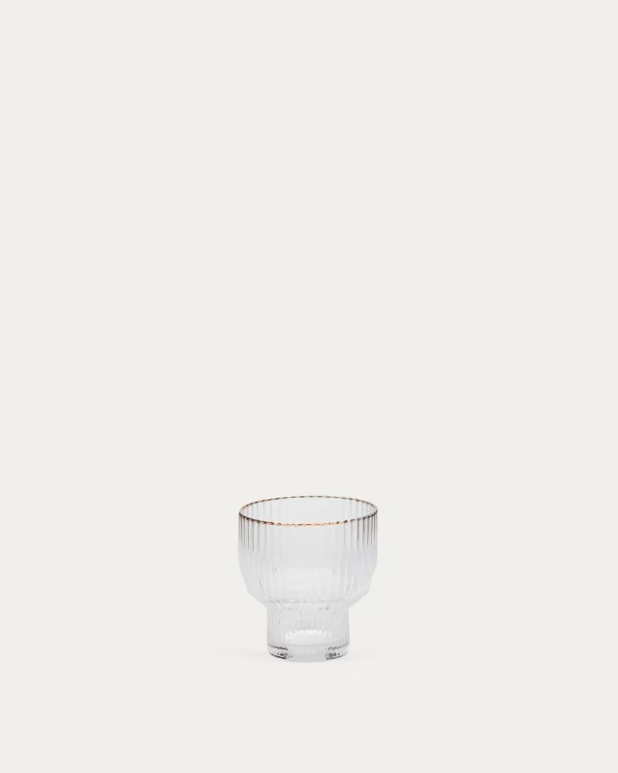 Ayan Transparent Glass Cup, with a gold feature, 23 cl
