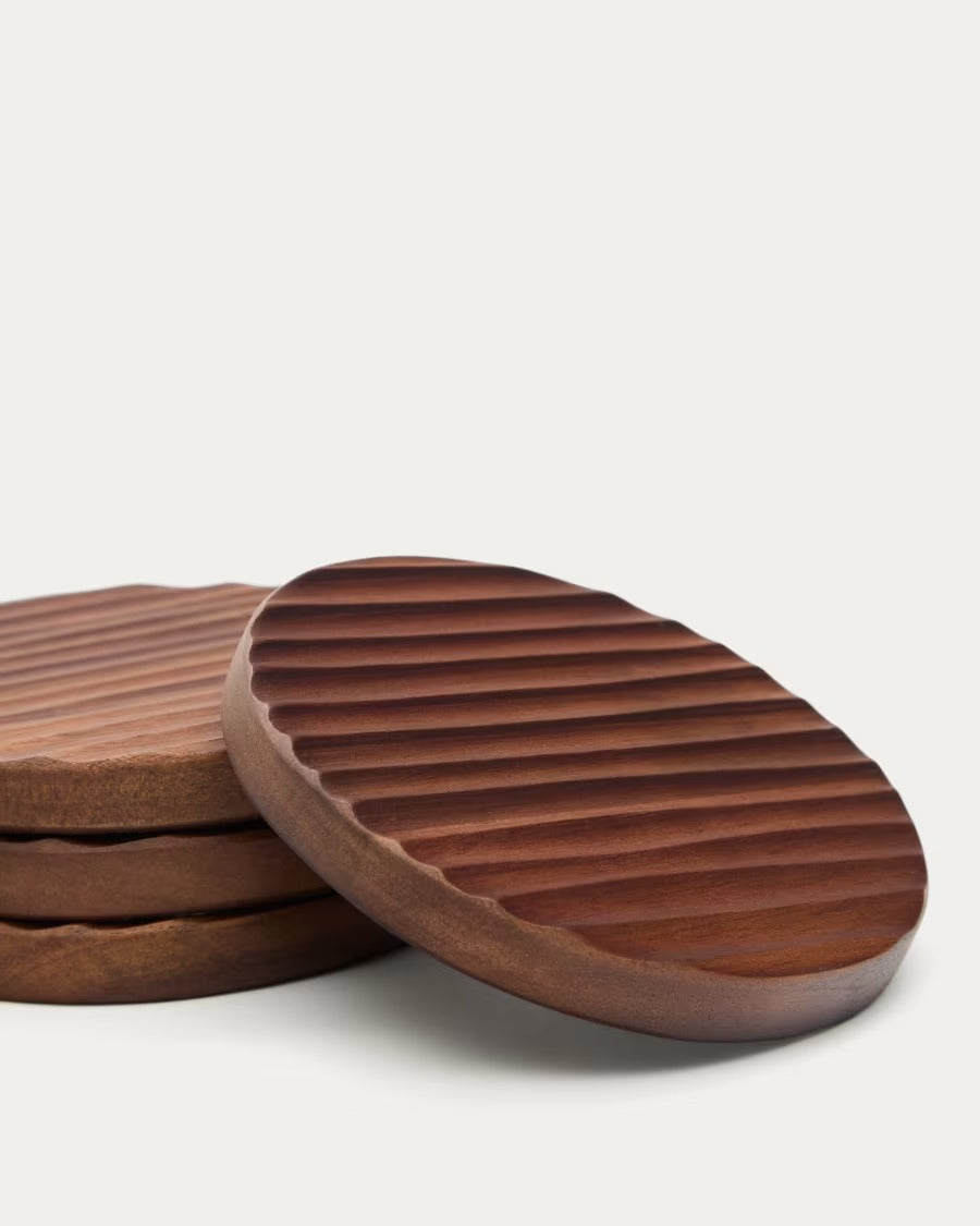 Rommu Set of 4 Coasters made of acacia wood