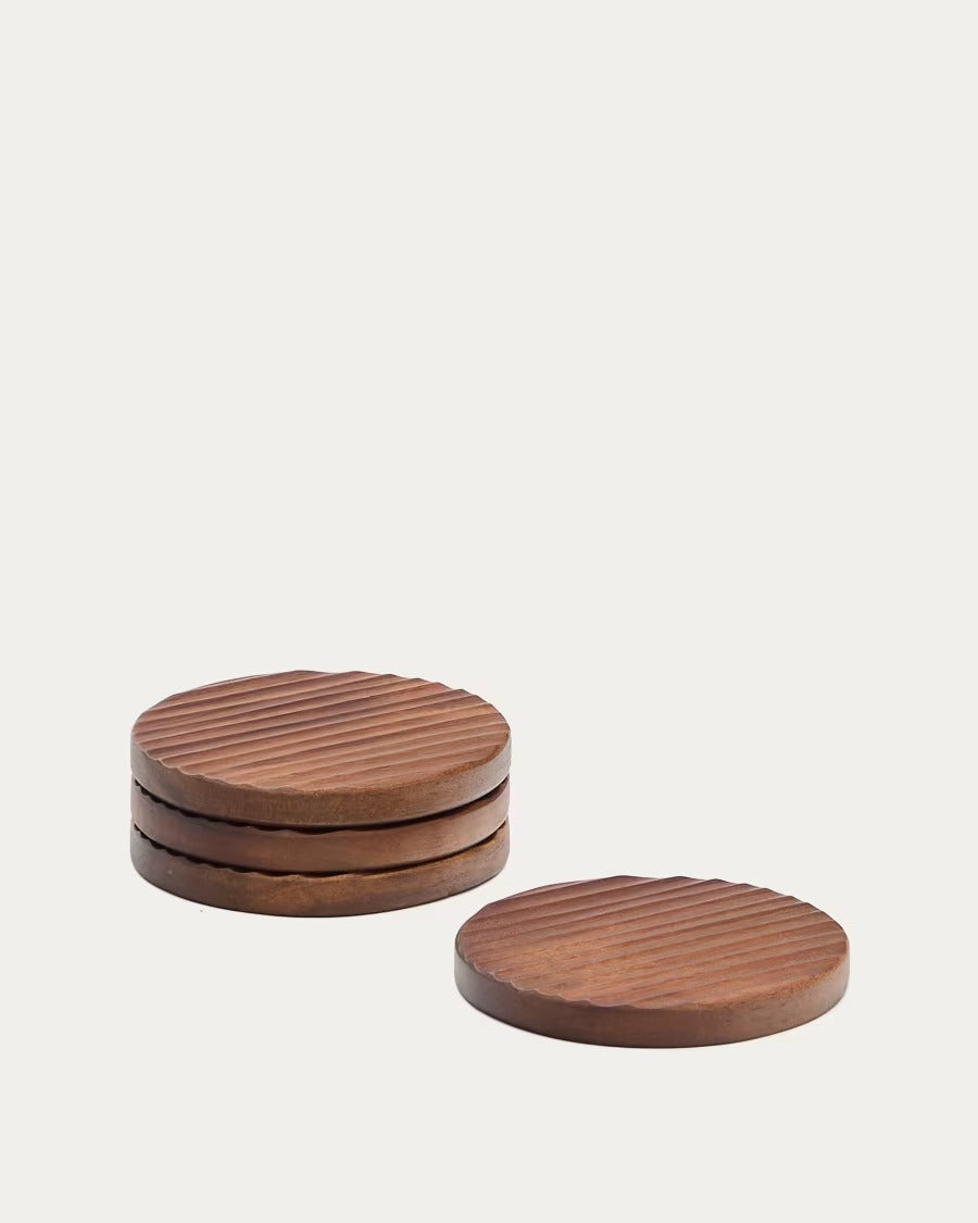 Rommu Set of 4 Coasters made of acacia wood