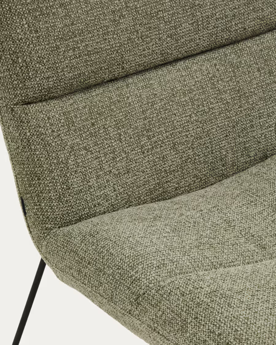 Asen Green Chenille Armchair.