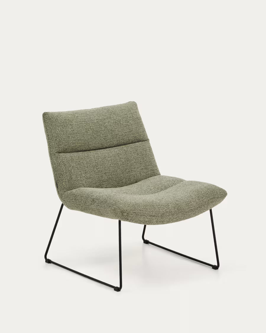 Asen Green Chenille Armchair.