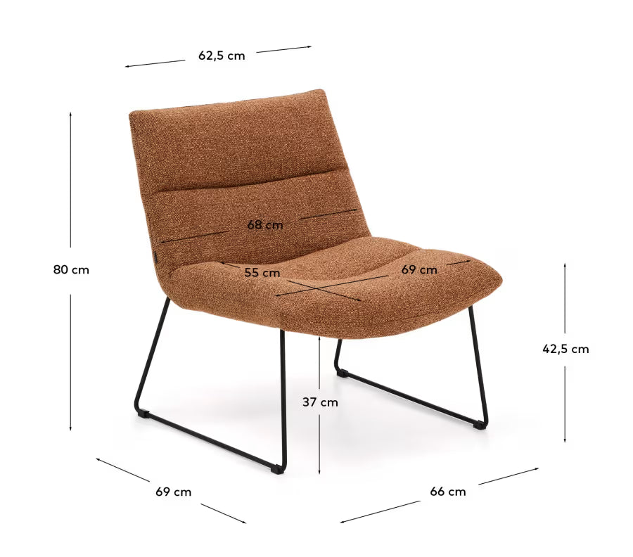 Asen Terracotta Chenille Armchair.