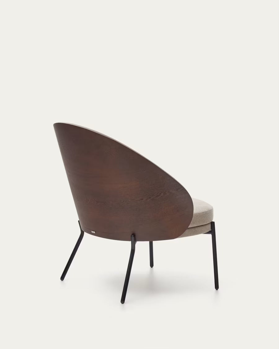 Eamy Light Brown Armchair in an ash wood veneer