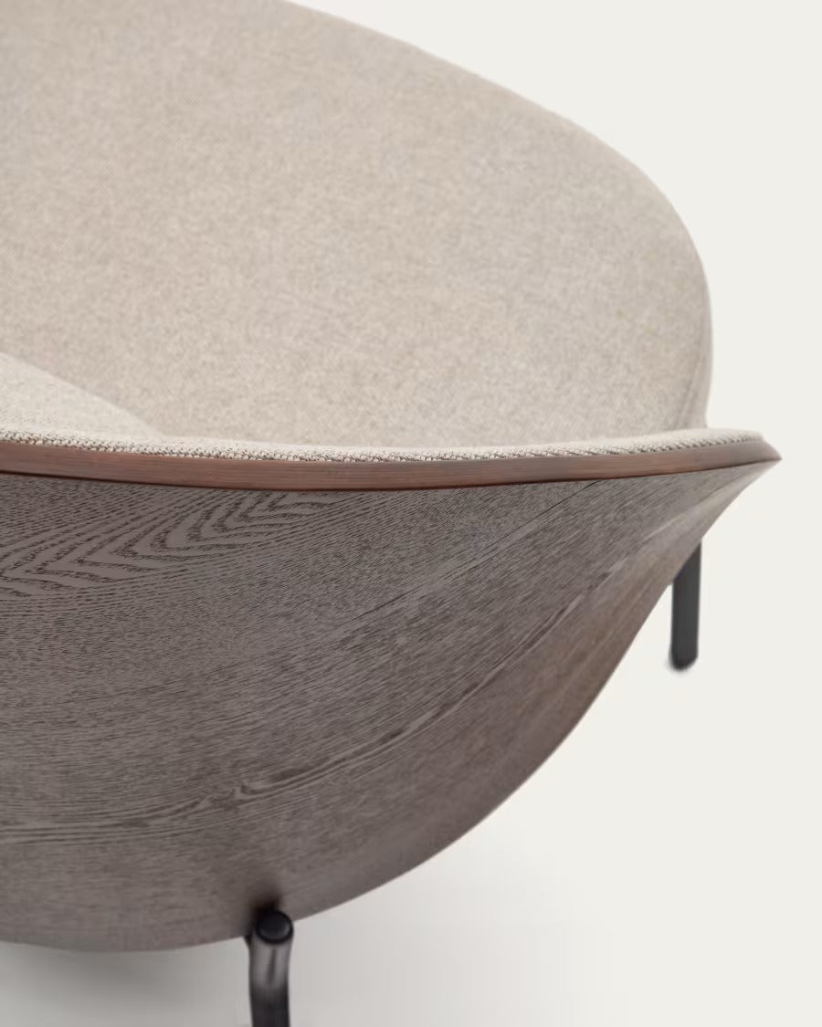 Eamy Light Brown Armchair in an ash wood veneer