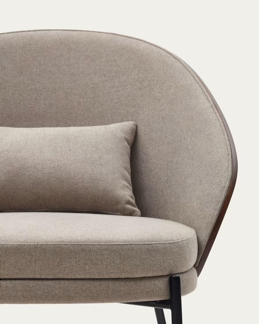 Eamy Light Brown Armchair in an ash wood veneer