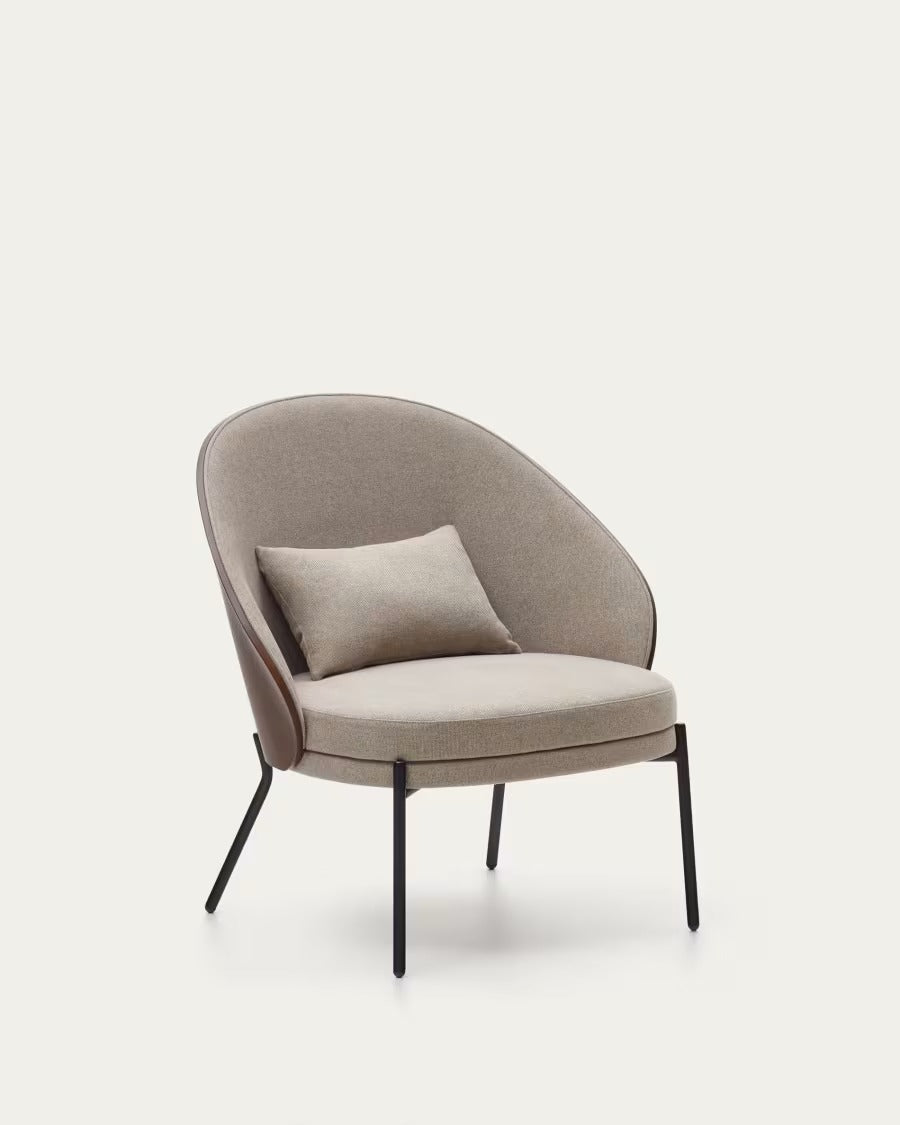 Eamy Light Brown Armchair in an ash wood veneer