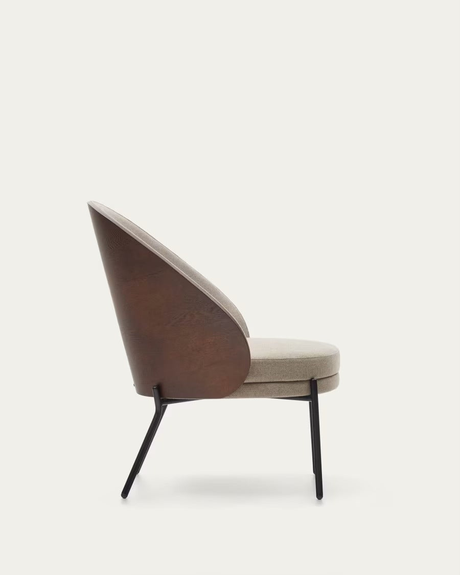 Eamy Light Brown Armchair in an ash wood veneer