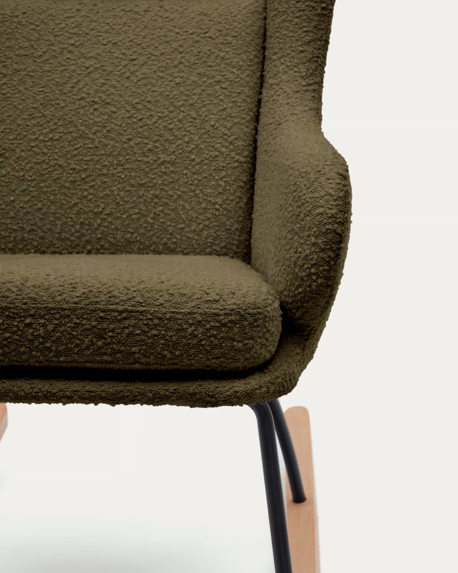 Maustin Rocking Chair in Green Bouclé
