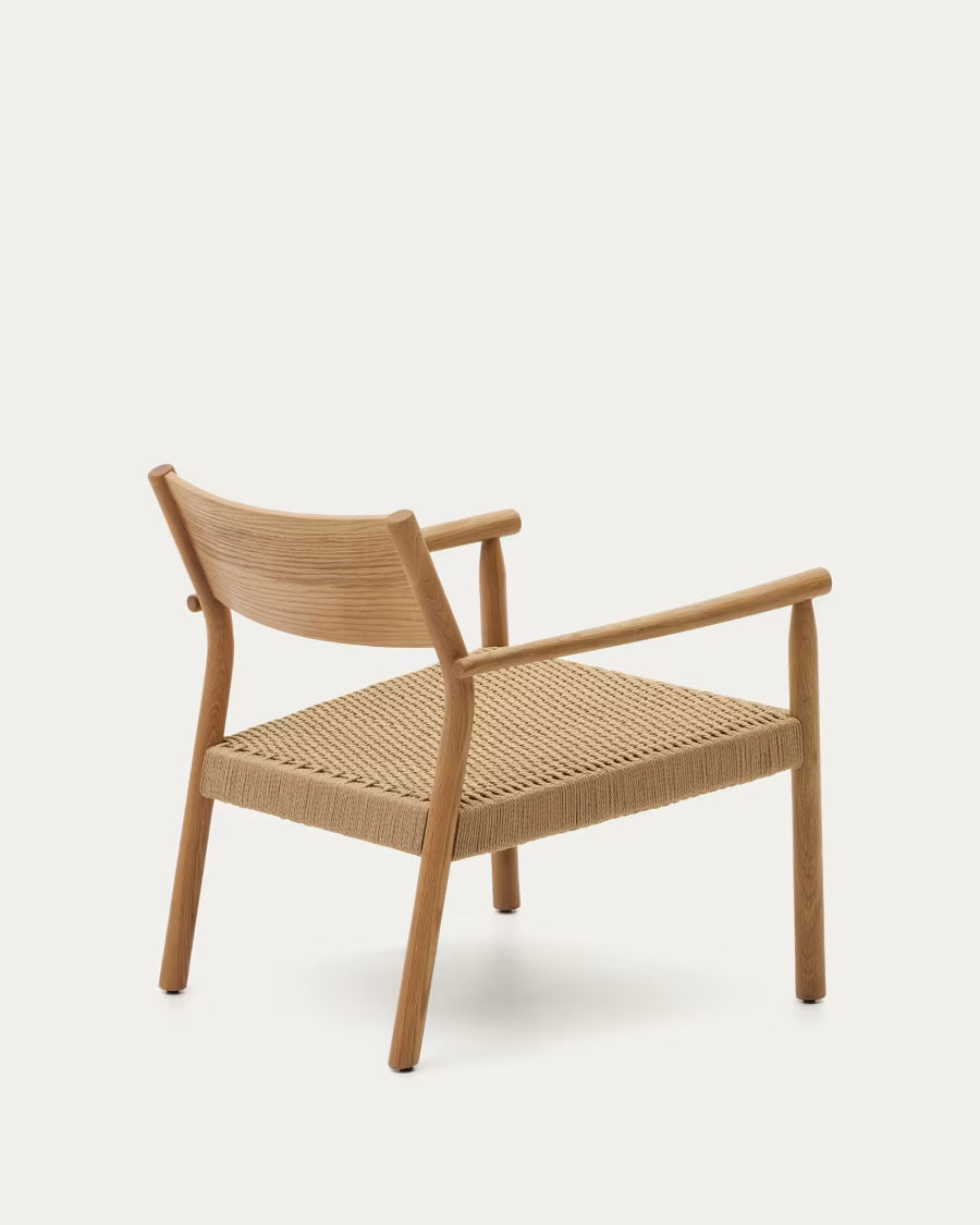 Yalia armchair in natural solid oak with paper rope seat FSC 100%