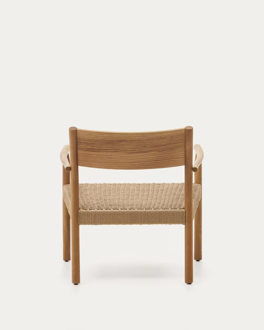 Yalia armchair in natural solid oak with paper rope seat FSC 100%