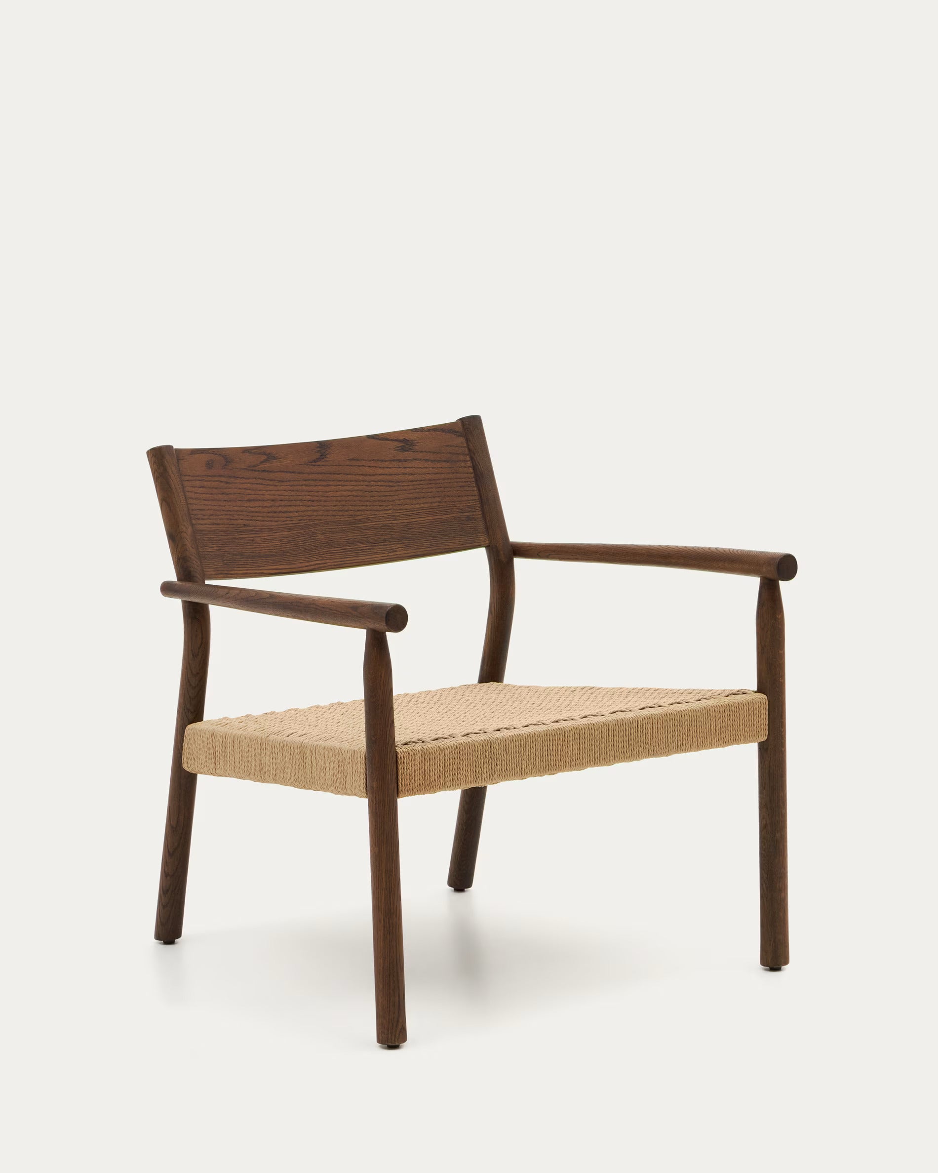 Yalia Armchair in Solid Oak With a Walnut Finish