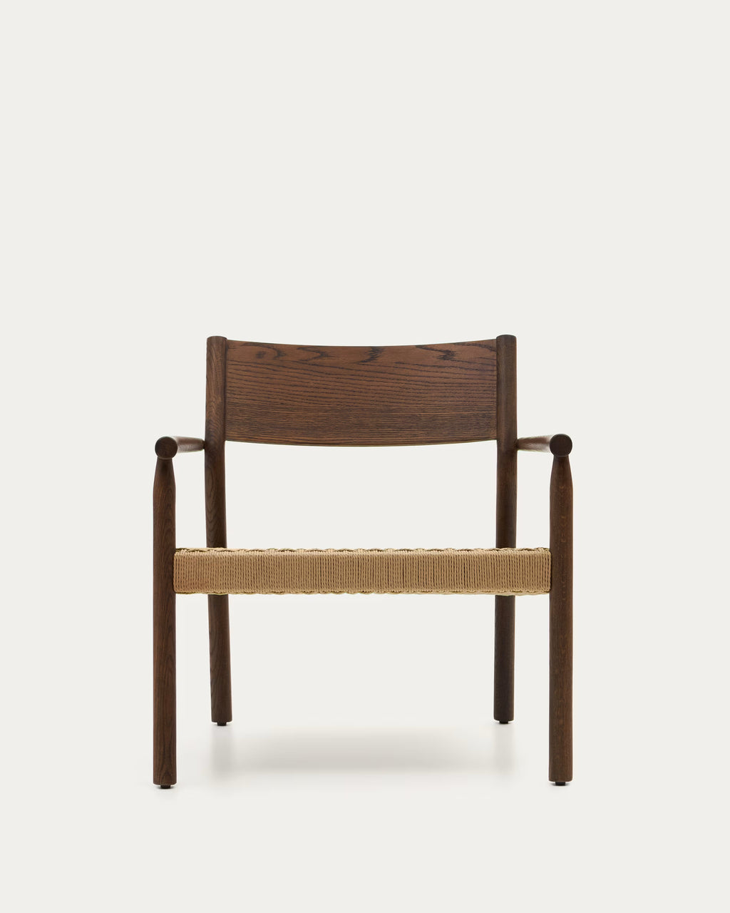 Yalia Armchair in Solid Oak With a Walnut Finish