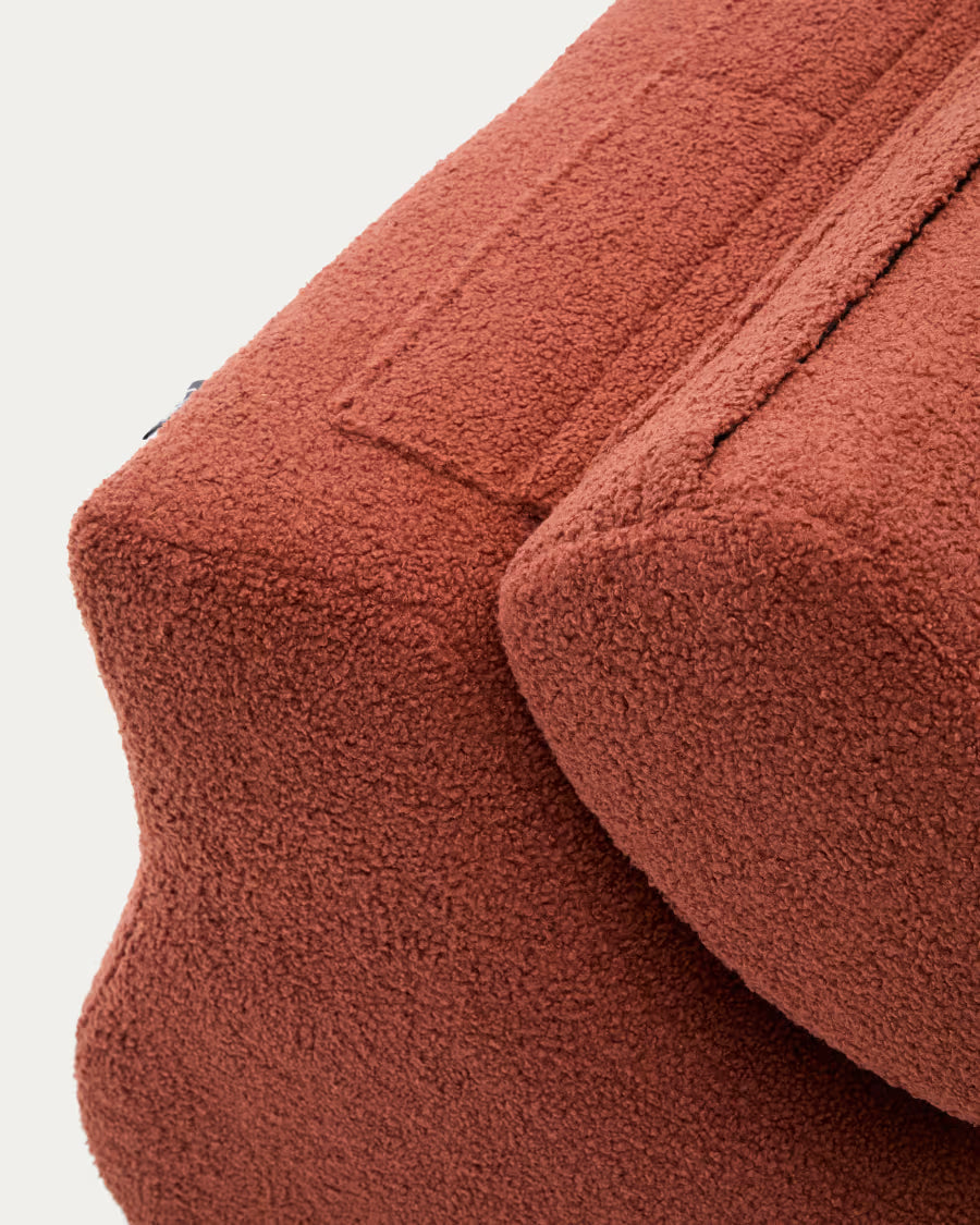Club Terracotta Boucle Armchair.