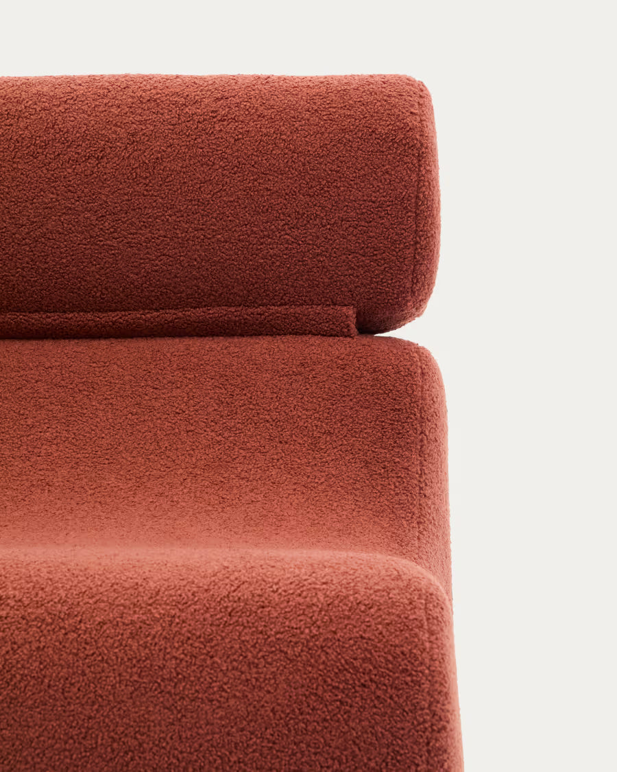 Club Terracotta Boucle Armchair.