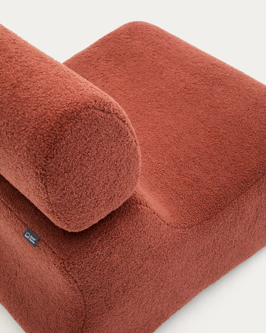 Club Terracotta Boucle Armchair.