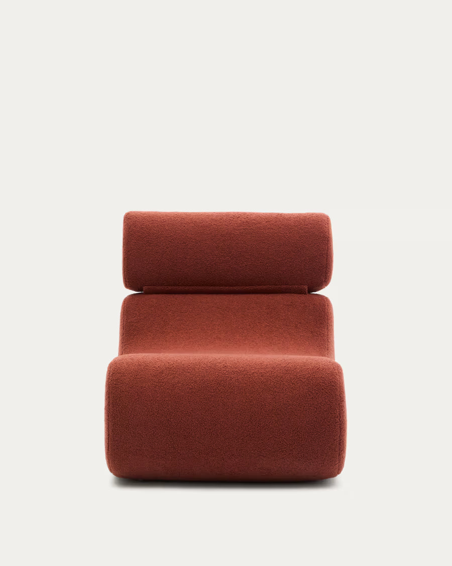Club Terracotta Boucle Armchair.