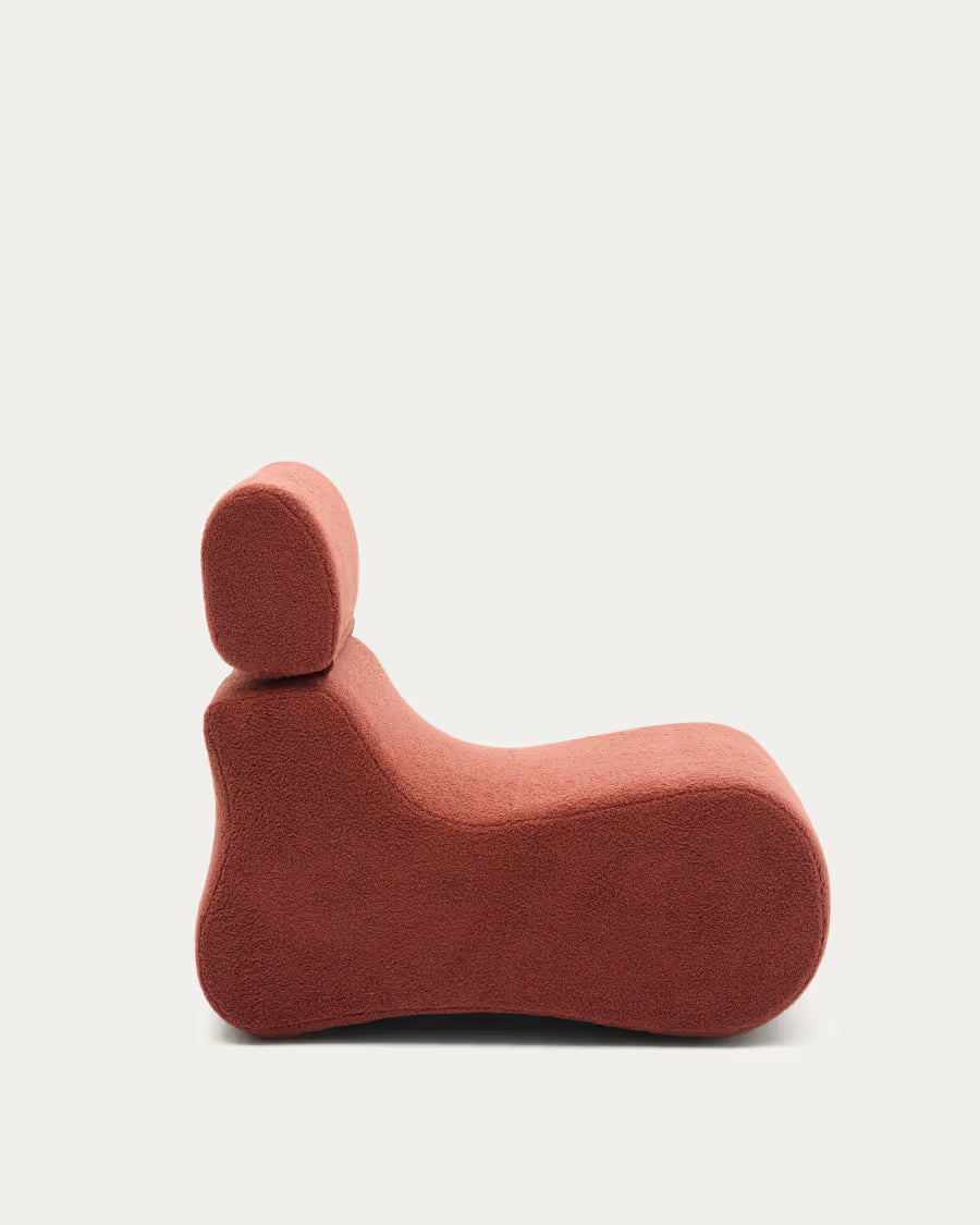 Club Terracotta Boucle Armchair.