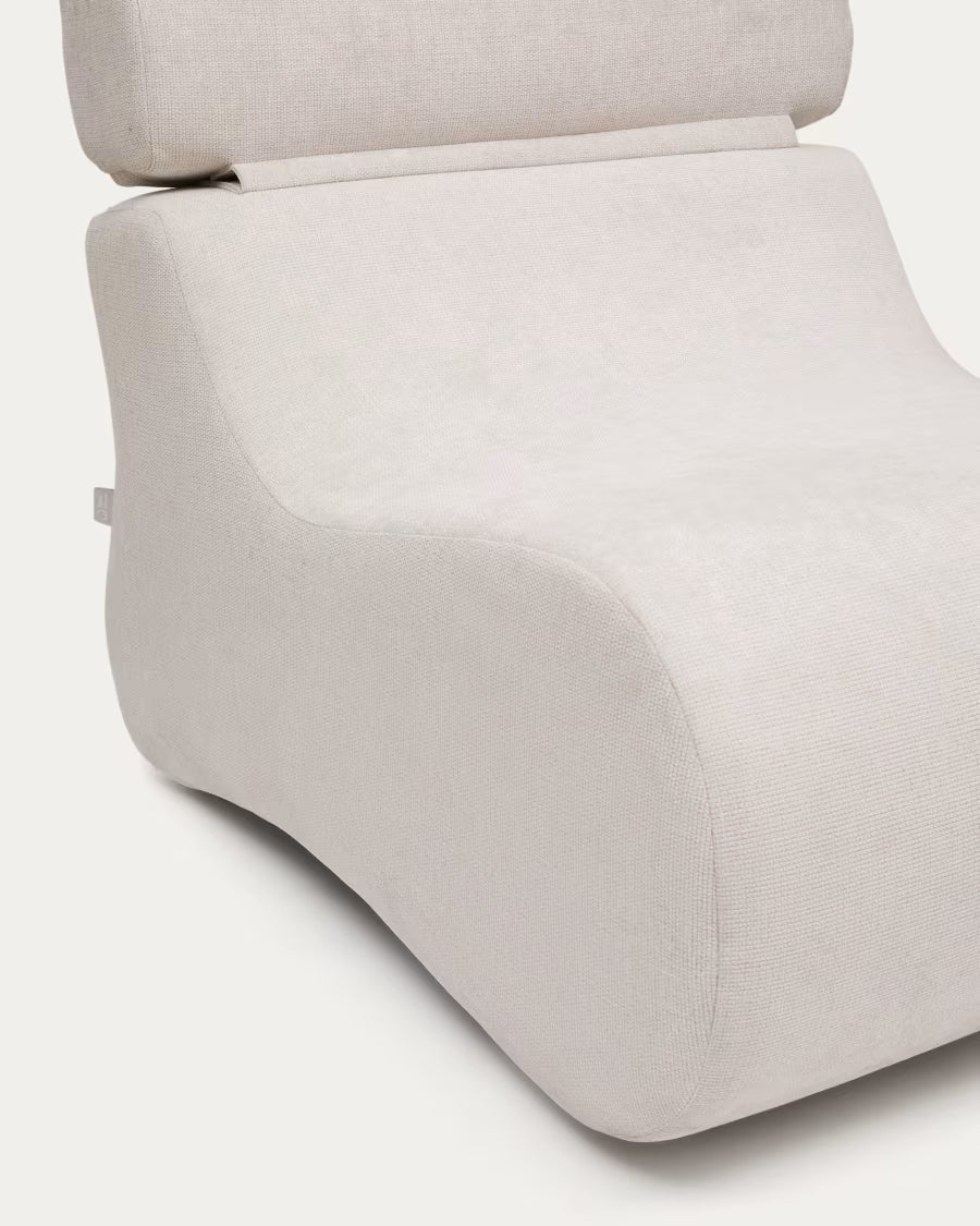 Club Pearl-Coloured Chenille Armchair.