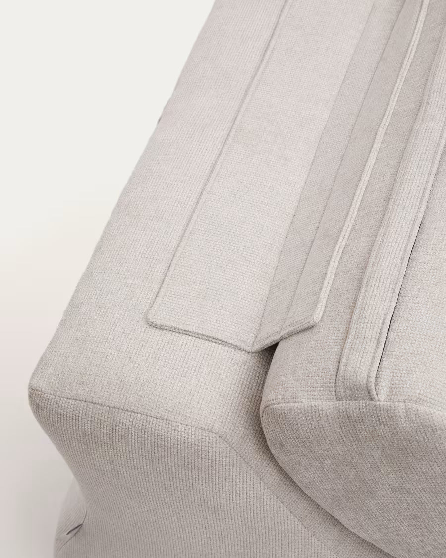 Club Pearl-Coloured Chenille Armchair.