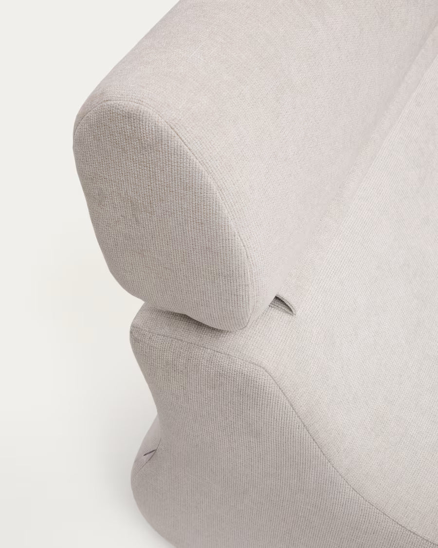 Club Pearl-Coloured Chenille Armchair.