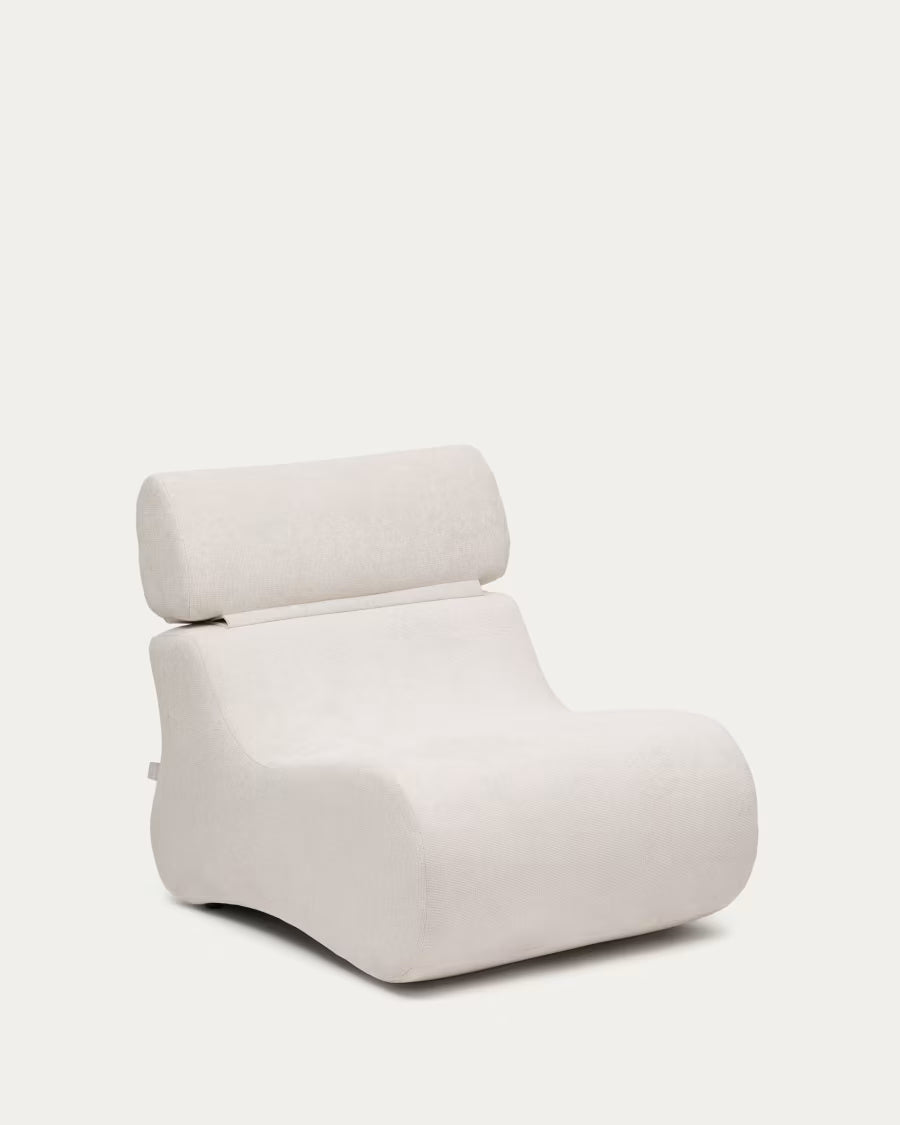 Club Pearl-Coloured Chenille Armchair.
