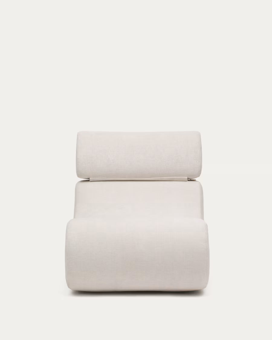 Club Pearl-Coloured Chenille Armchair.