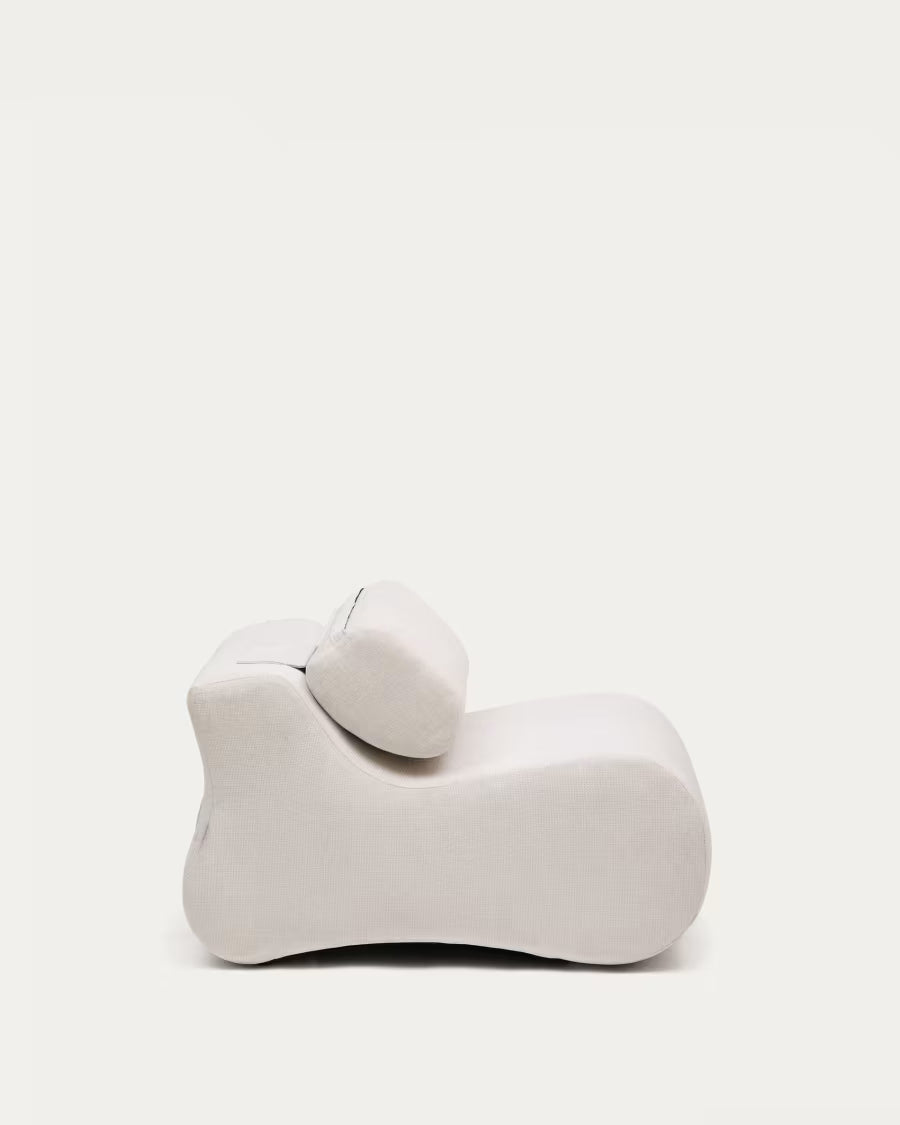 Club Pearl-Coloured Chenille Armchair.