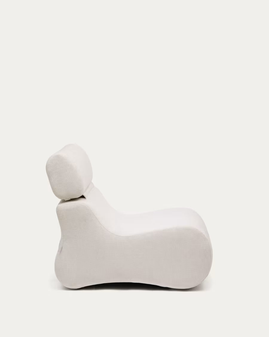 Club Pearl-Coloured Chenille Armchair.