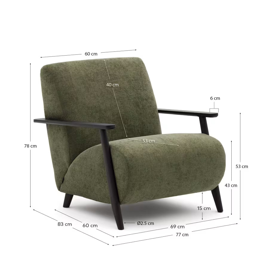 Meghan Armchair in Green Chenille.