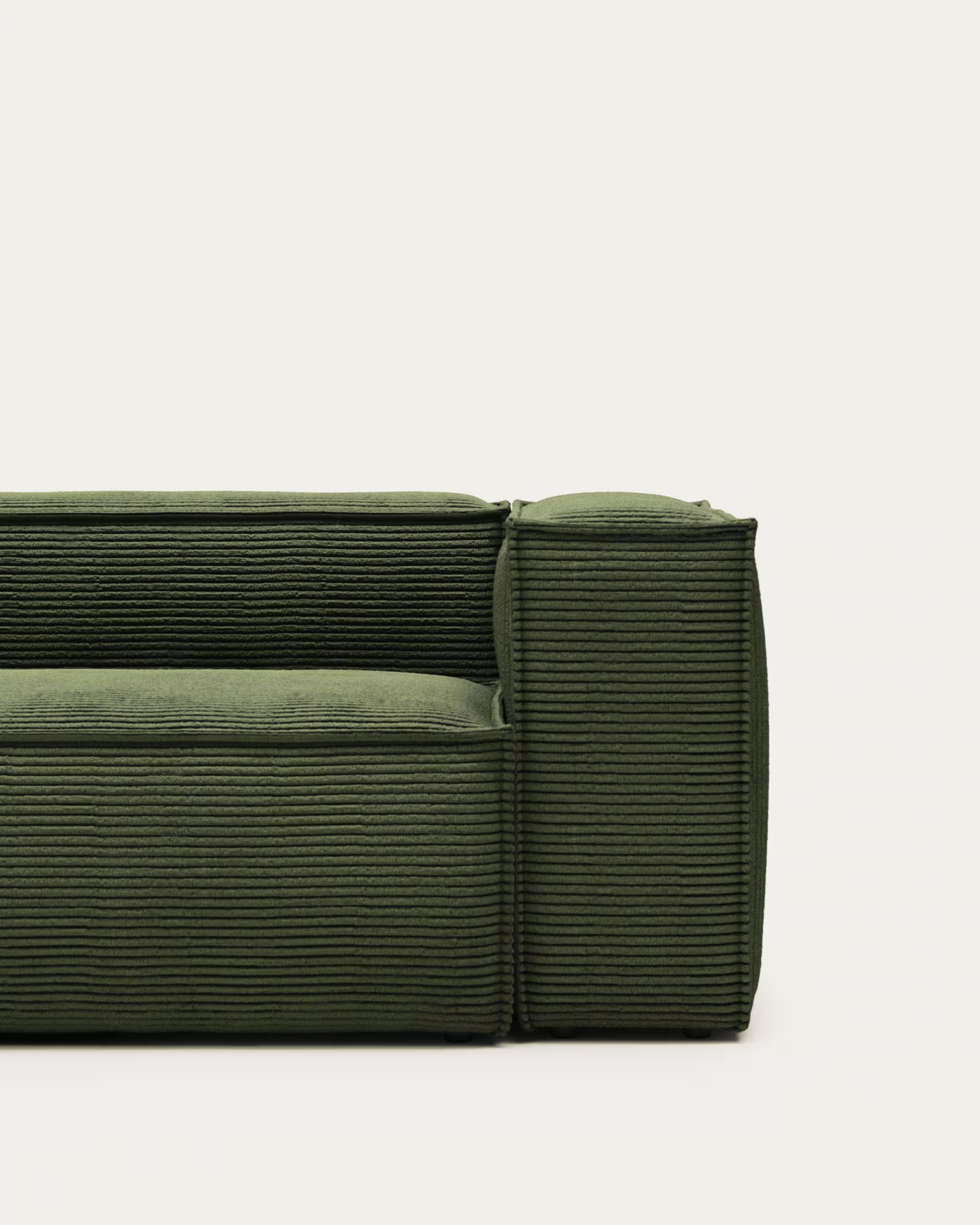 Blok 3-seater sofa in green thick corduroy 240cm 