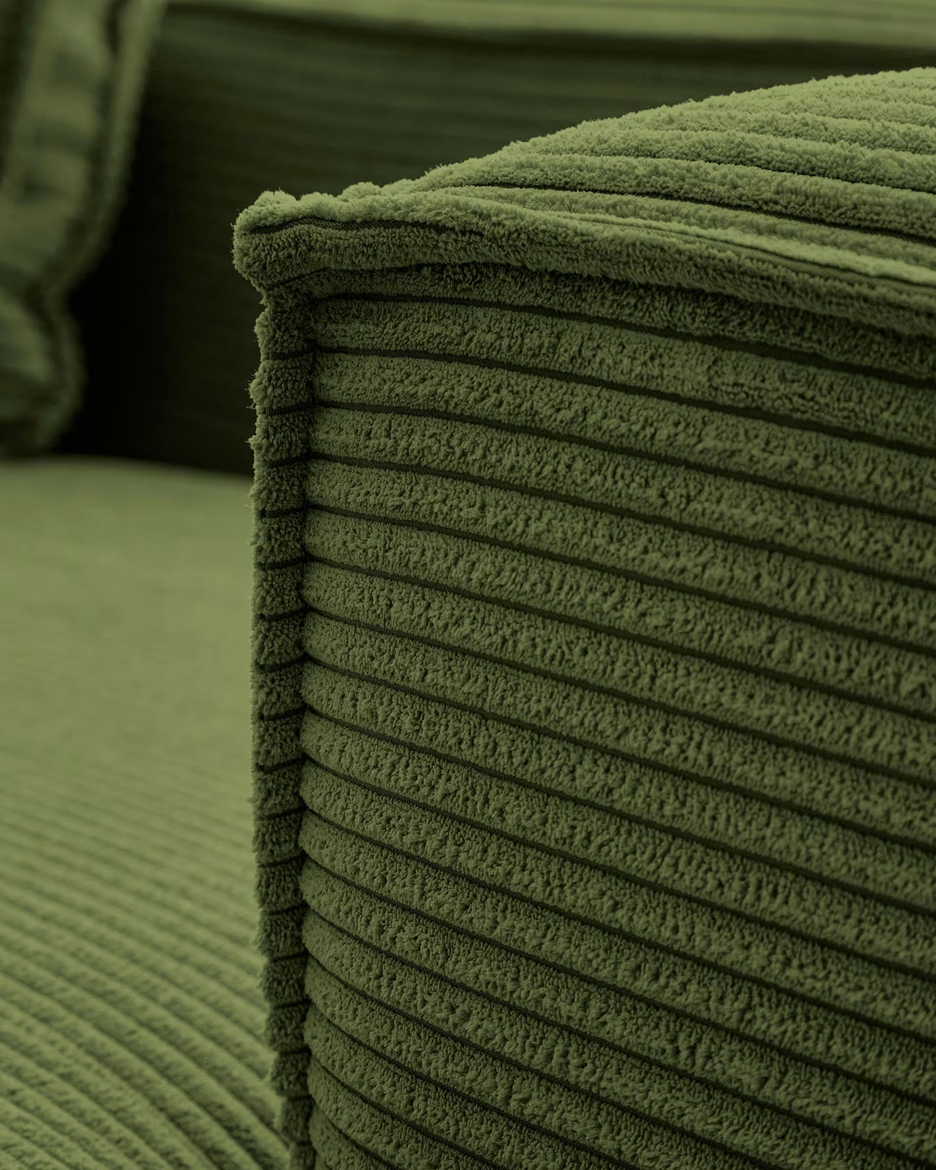Blok 3-seater sofa in green thick corduroy 240cm 