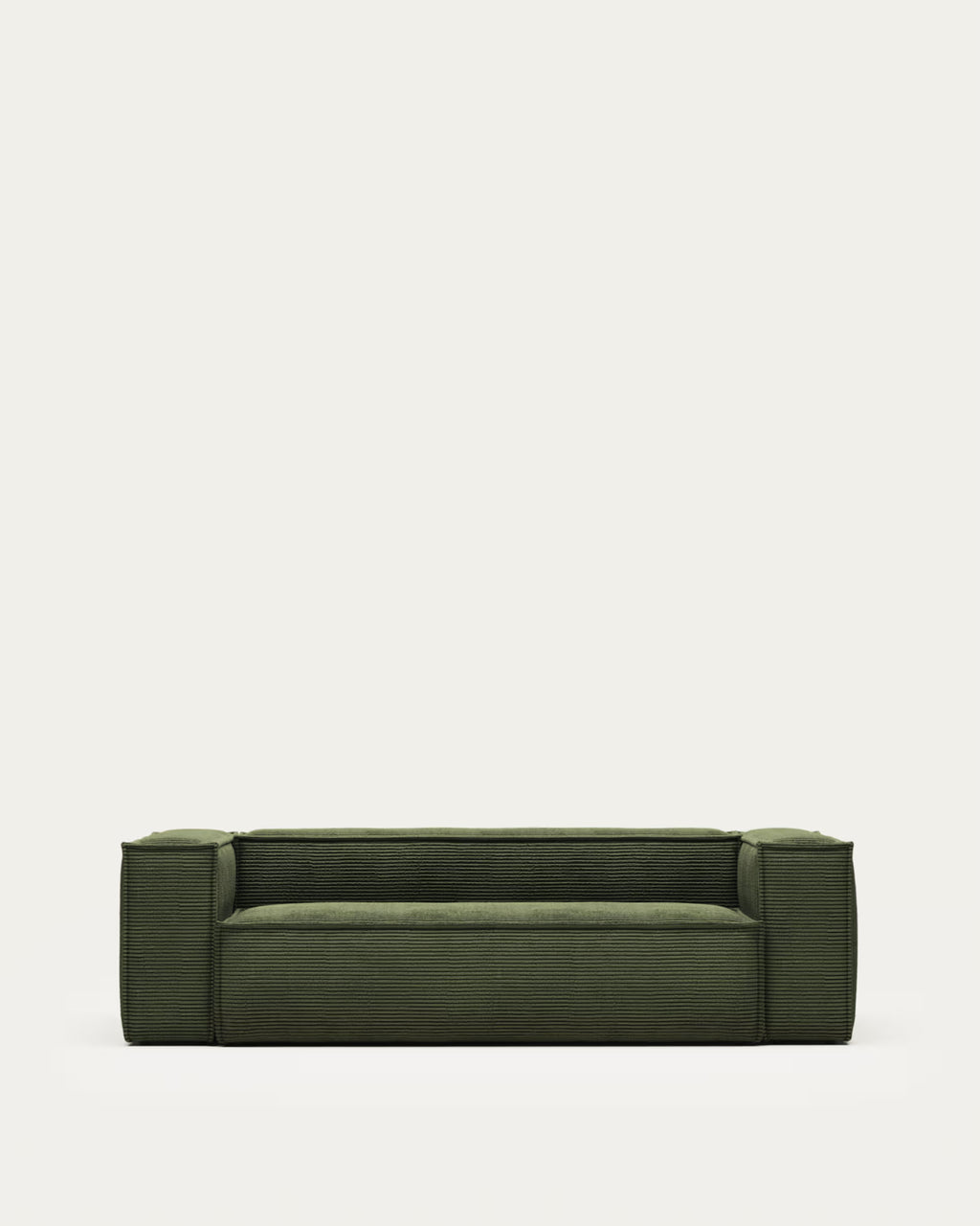Blok 3-seater sofa in green thick corduroy 240cm 