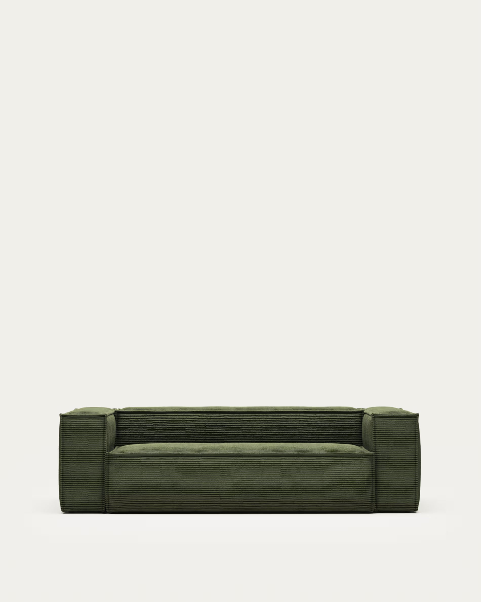 Blok 3-seater sofa in green thick corduroy 240cm 