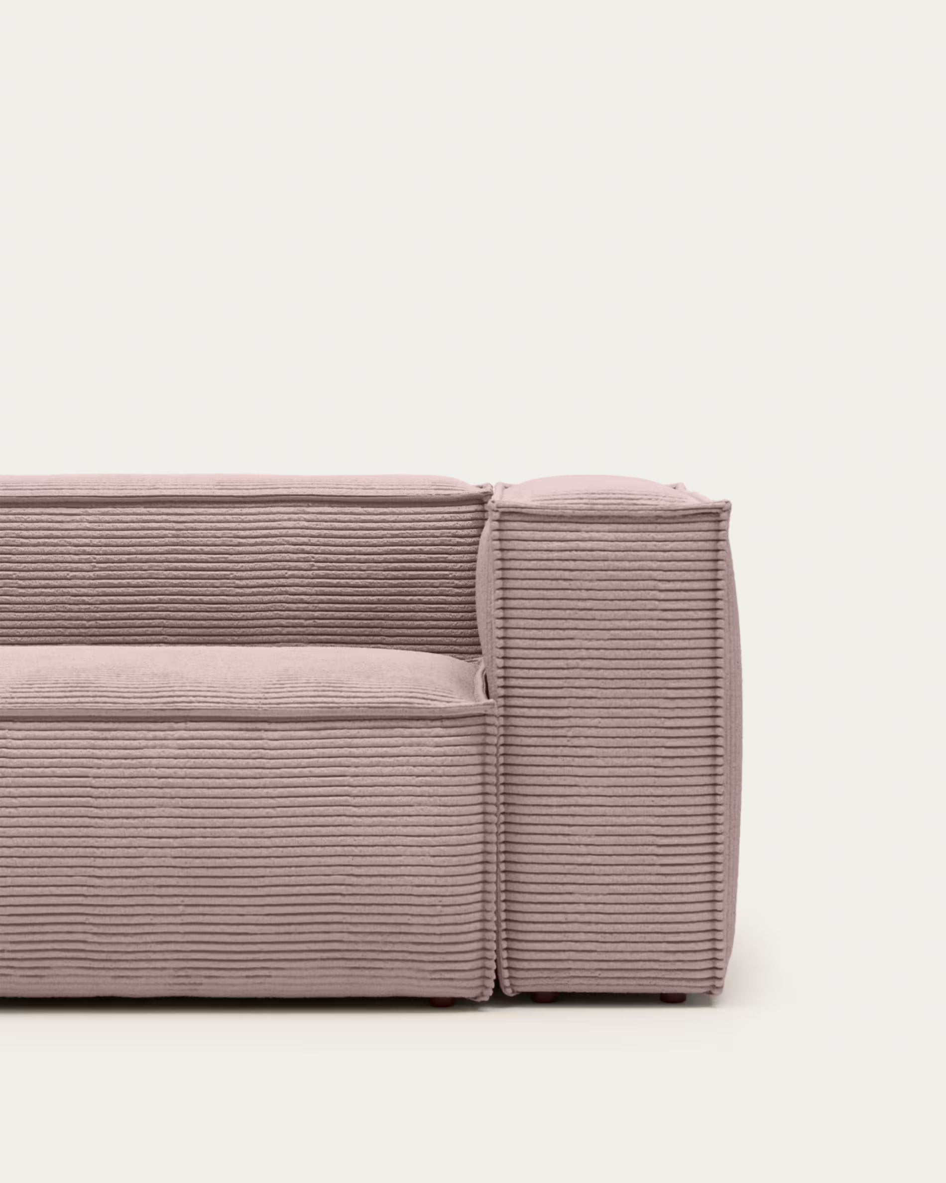 Blok 3-seater sofa in pink thick corduroy 240cm 