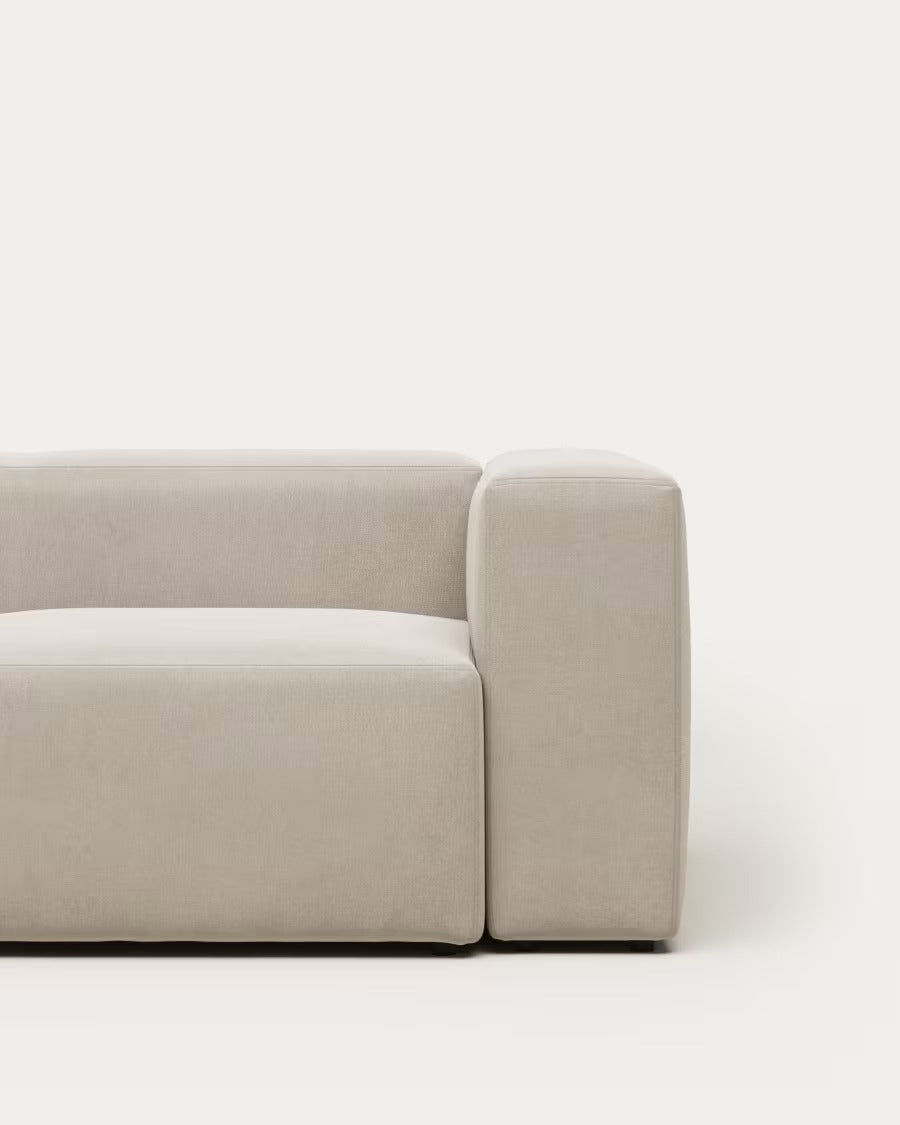 Blok 2 Seater Sofa in Beige with Cushions