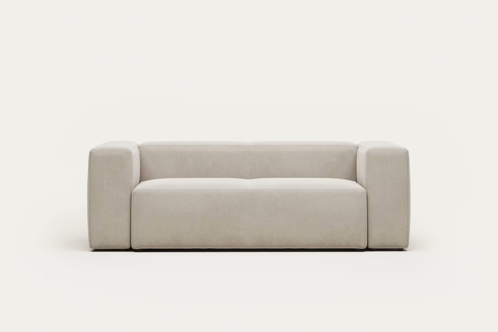 Blok 2 Seater Sofa in Beige with Cushions