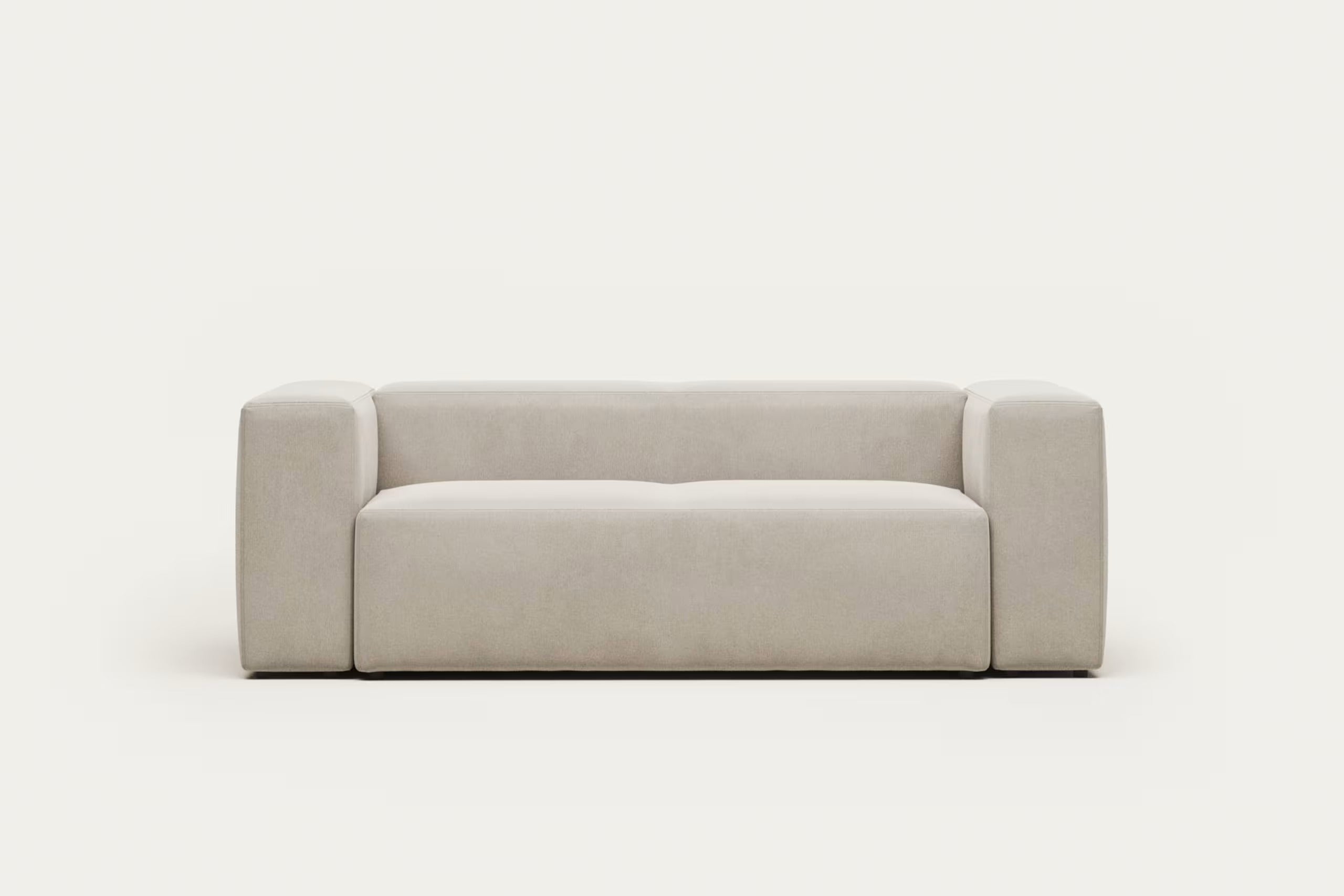 Blok 2 Seater Sofa in Beige with Cushions