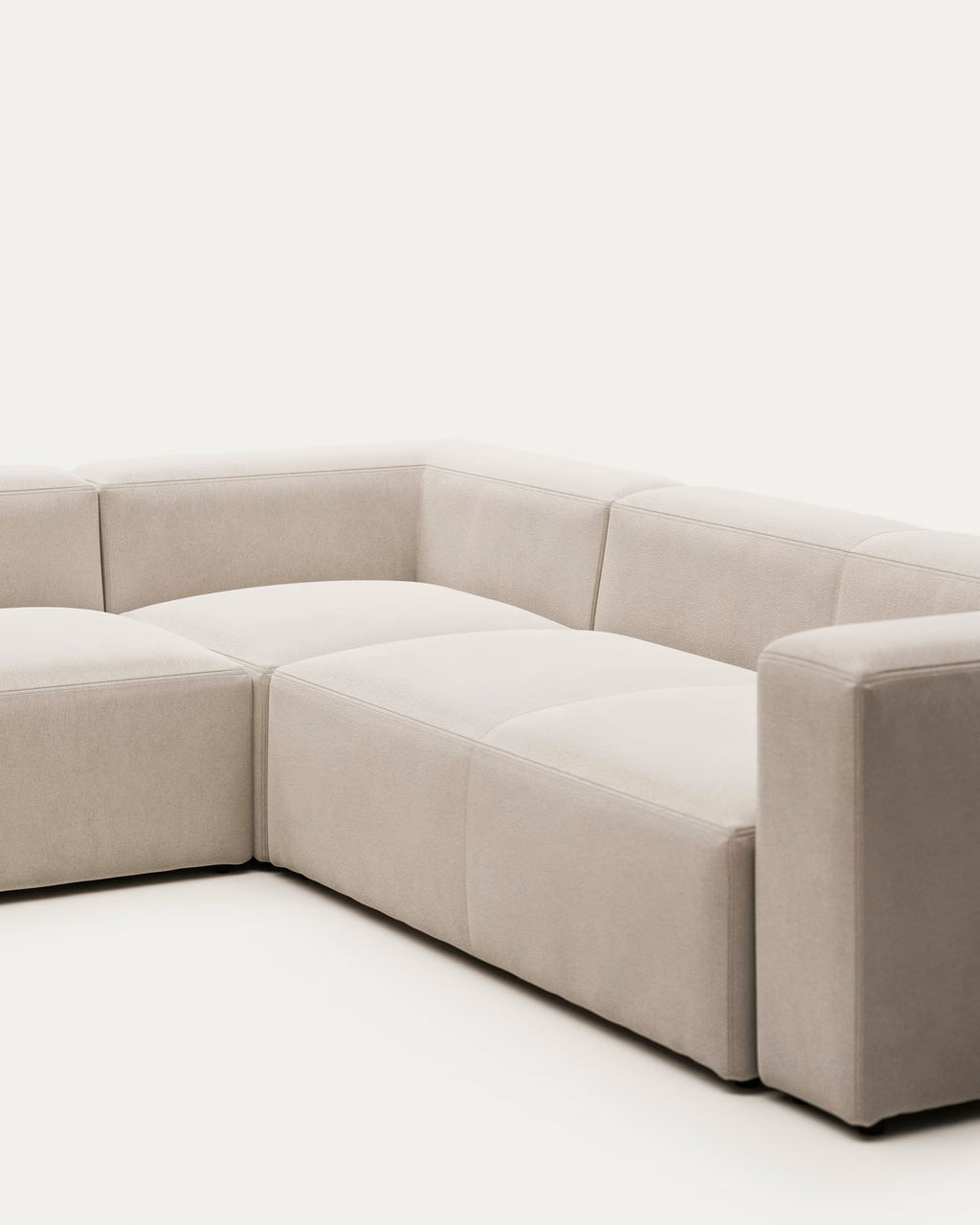 Blok beige chenille 5-seater corner sofa