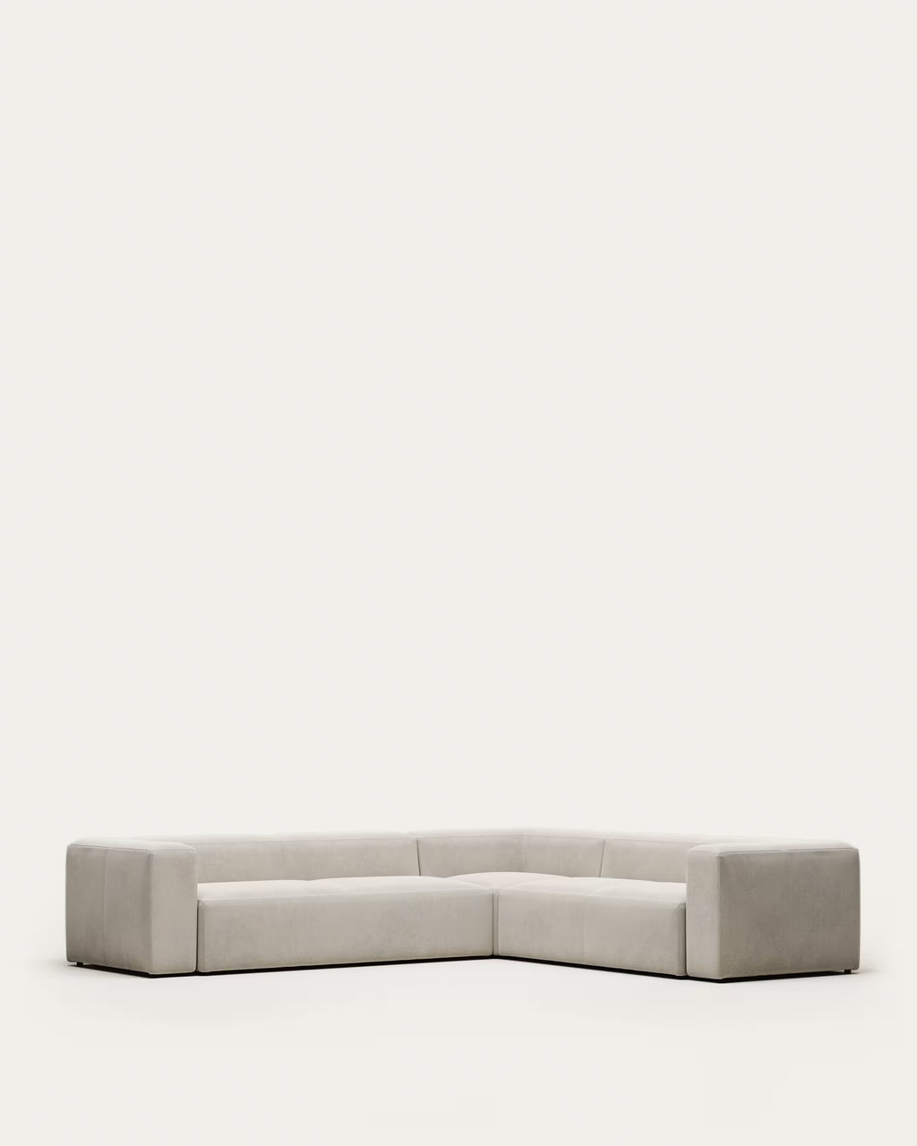 Blok beige chenille 5-seater corner sofa